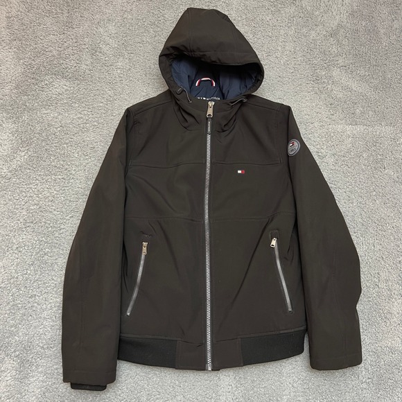 Tommy Hilfiger Jacket Mens M 1985 Waterproof Full‎ Zip Casual Office Black - Picture 1 of 15